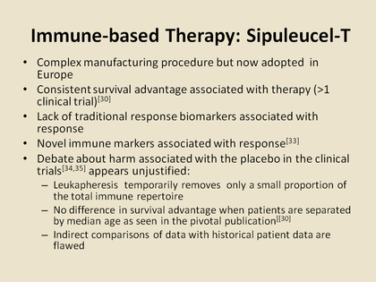 Immune-based Therapy: Sipuleucel - T - Prostate Cancer: A European ...