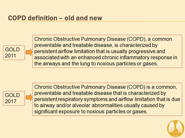 COPD Definition Old and New Definition and Overview of COPD GOLD