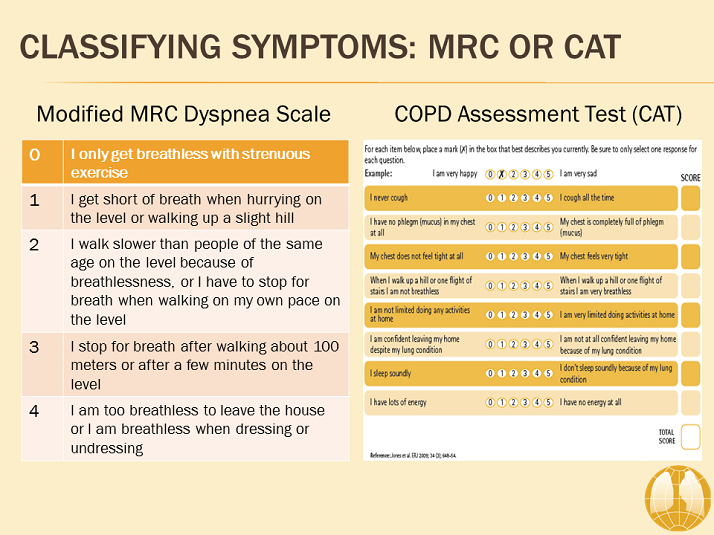 Classifying Symptoms Mrc Or Cat Diagnosis And Assessment Of Copd Gold Copd 2017 Resource